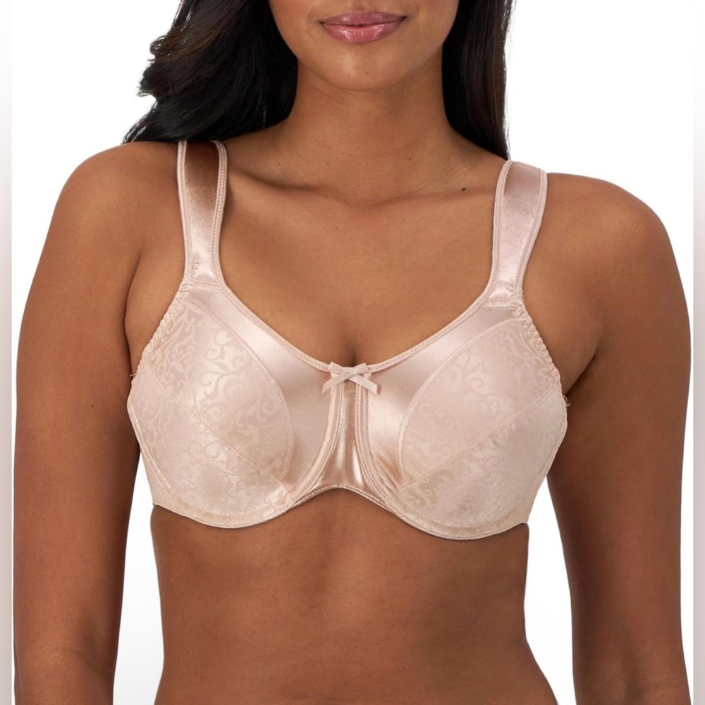 Bali Women's Satin Tracings Minimizer Bra Bustline Slimmer Underwire Bra 40DD